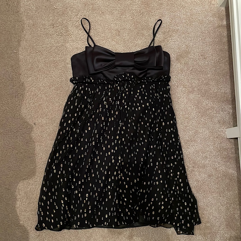 Betsey Johnson Events Black Gold Bow Dress